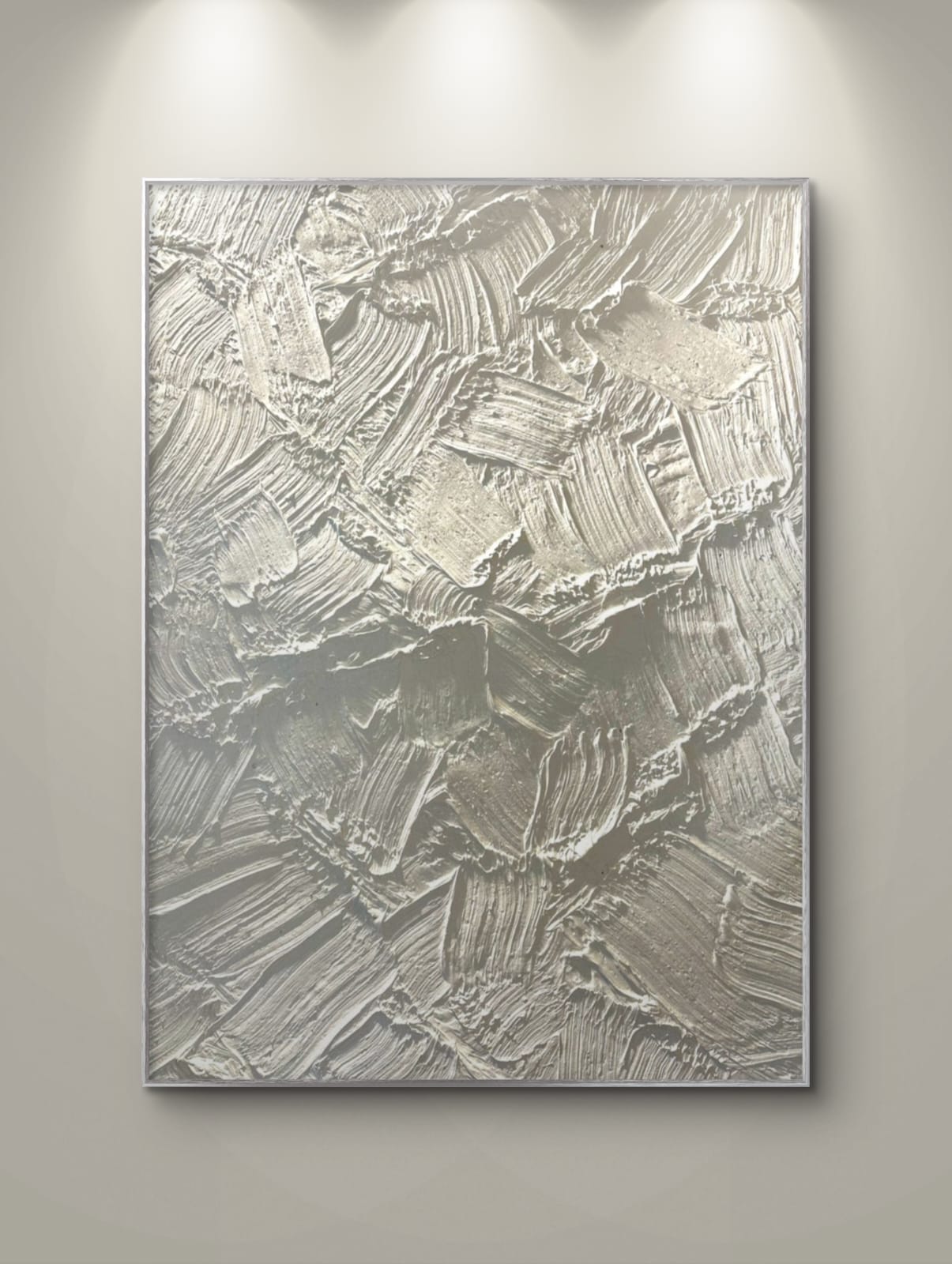 Textured acrylic painting White Option – 150x180cm – art by bodicco